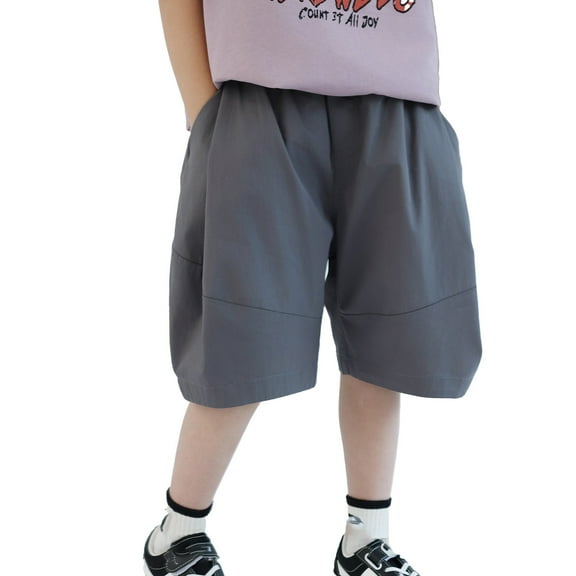 Little Boys Cargo Shorts for Kids Loose Casual Drawstring Elastic Waist Summer Shorts with Pockets Toddler Biker Shorts 9-10 Years Boys Clothes