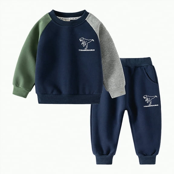 Little Boys Casual Outfit Sets Fall Winter Long Sleeve 6 12 18 24 Months 2T 3T 4T 2 Pcs