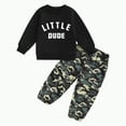 thumbnail image 1 of Little Boys Casual Outfit Sets Toddler Baby Boy Fall Winter Cotton Long Sleeve Stretch Waistband 6 12 18 24 Months 2T 3T 4T Shirt With Pants Sweatsuit 2PCS, 1 of 5