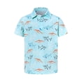 thumbnail image 1 of Little Boys Casual Tops Loose Fit Tees Graphic Print Short Sleeved Button Down Shirts Size 7-8T, 1 of 3