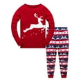 thumbnail image 1 of Little Boys Christmas Pajamas for Toddler Clothes Set Christmas Deer Sleepwear Long Sleeve 100% Cotton 2 Piece Kids Pjs Size 1-10 Years Deer-6155-10T, 1 of 7