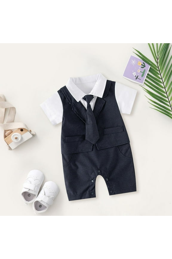 Little Boys Clothes Dress Shirt with Bowtie Vest Pants 4 Pieces Gentleman Wedding Outfit Toddler Boy Outfit for Toddler Boy 12-18 Months
