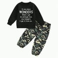 thumbnail image 1 of Little Boys Clothes Outfits Girl Fall/Winter Letter Print Long Sleeve Elastic Waist 6 12 18 24 Months Tops Pants Sets Tracksuit 2 PC, 1 of 5