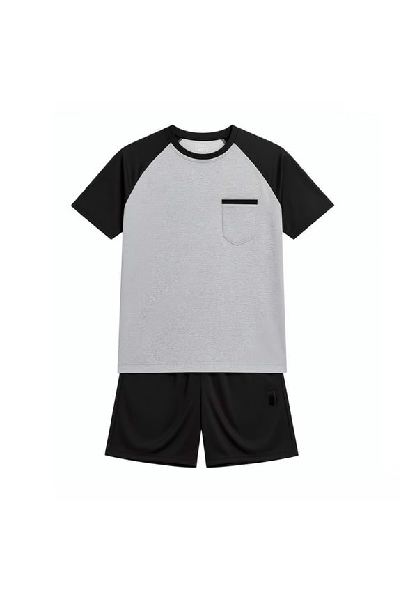 Little Boys Clothes Summer 2 Piece Outfits Casual Short Sleeve With Pockets Set Size 7-8T
