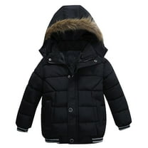 Little Boys Coat Children Winter Hooded Fashion Kids Warm Clothes Jacket Outerwear for Boy Size 5-6Y/XXL