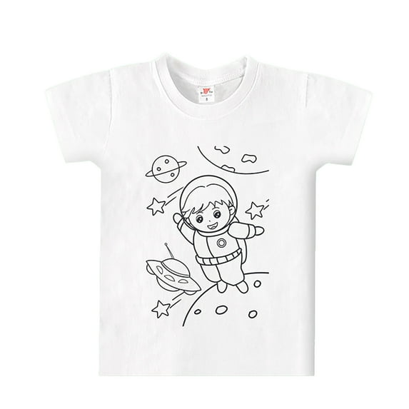 Little Boys Coloring T Shirt For Girl With Washable Markers Color In And Wash Out T Shirt G,6-7T