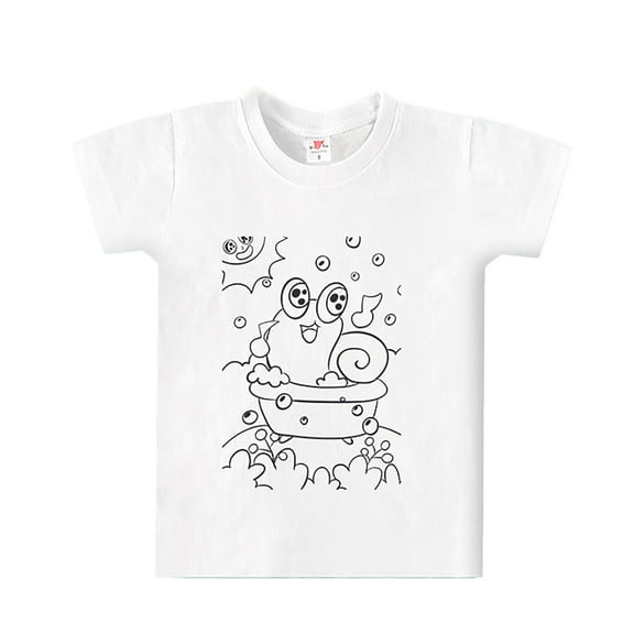 Little Boys Coloring T Shirt For Girl With Washable Markers Color In And Wash Out T Shirt H,6-7T