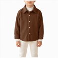 thumbnail image 1 of 5-6 Years Little Boys Corduroy Shacket Button Down Collared Long Sleeve Shirt Jacket Outerwear, 1 of 8