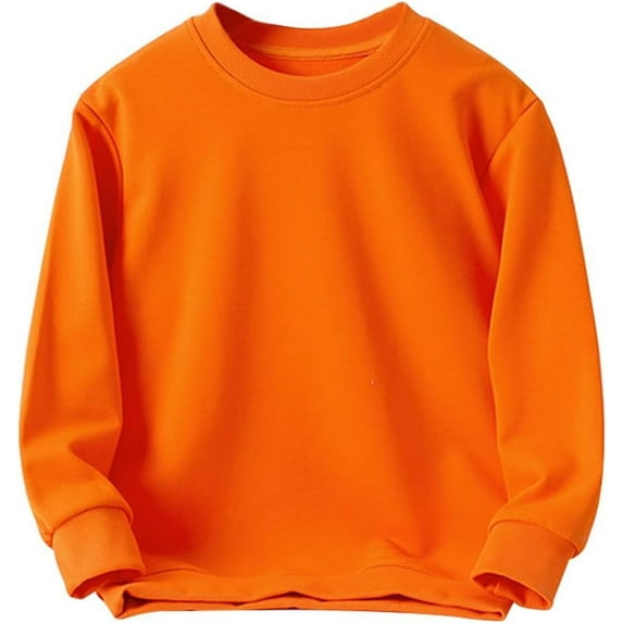 Little Boys Crewneck Sweatshirt Long Sleeve Solid Tops for Kids