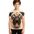 thumbnail image 1 of Little Boys Crewneck T-shirt Dog Print Funny Animal Graphics Short Sleeve Summer Casual Tops Tees for Kid Size 7-8T, 1 of 4