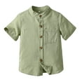 thumbnail image 1 of Little Boys Gentleman Shirts Plaid Short Sleeved Children Summer Cardigan Dresses Formal Going Out T Shirts 4 Years-5 Years, 1 of 4