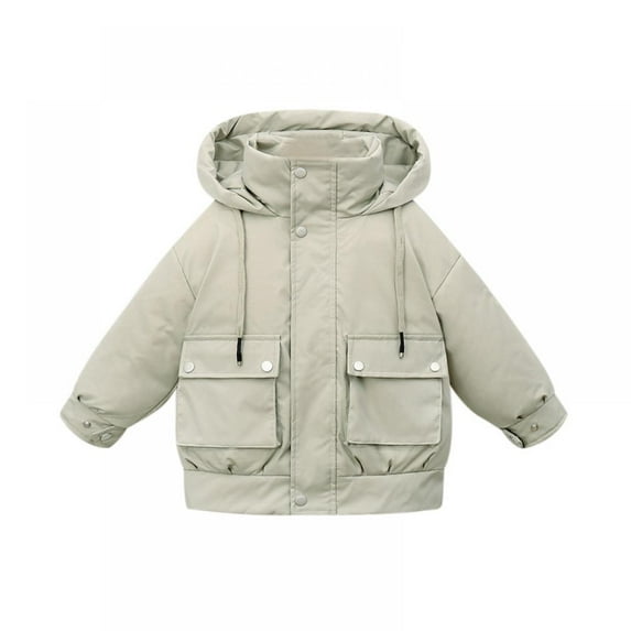 Little Boys Girls Boys Girls Kids Down Hooded Jackets Winter Warm Zip Up Fleece Lined Coat Outerwear Clothes Outfit