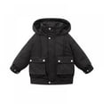 thumbnail image 1 of Little Boys Girls Boys Girls Kids Down Hooded Jackets Winter Warm Zip Up Fleece Lined Coat Outerwear Clothes Outfit, 1 of 5