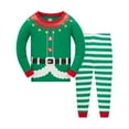 thumbnail image 1 of Little Boys Girls Christmas Elf Pajamas Sets for Toddler 100% Cotton kids 2 Piece Long Sleeve Sleepwear 3T/6708, 1 of 7