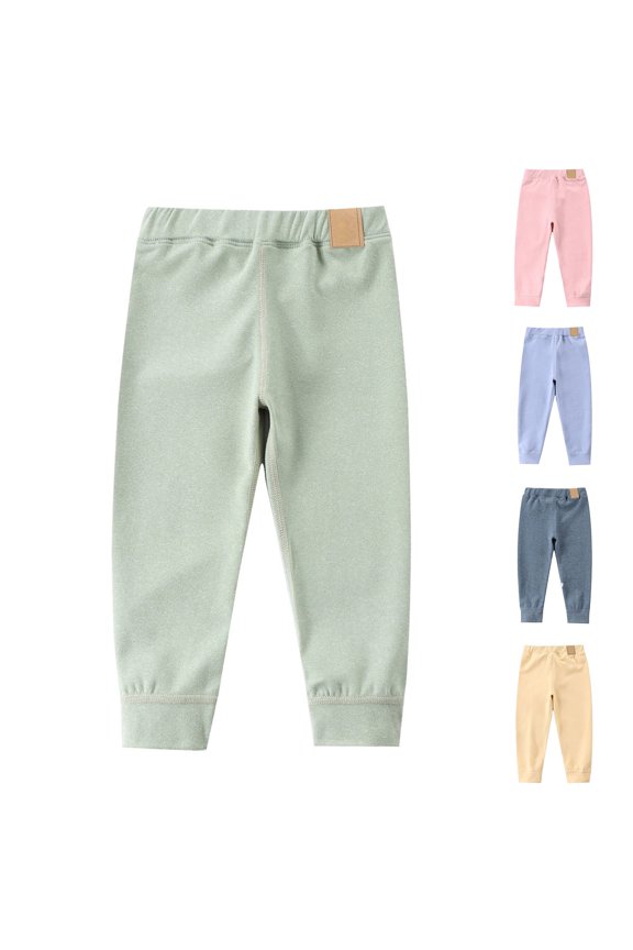 Little Boys Girls Fleece Pants Tight Fit Casual Warm Thicked Fleece Lined Pant Footless Tights Pink 90