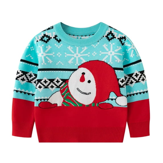 Little Boys Girls Kids Christmas Sweater Xmas Holiday Party Crewneck Knit Cute Pullover Tops 3 Years-4 Years