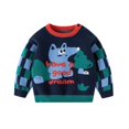 thumbnail image 1 of Little Boys Girls Kids Christmas Sweater Xmas Holiday Party Crewneck Knit Cute Pullover Tops 4 Years-5 Years, 1 of 5