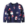 thumbnail image 1 of Little Boys Girls Kids Christmas Sweater Xmas Holiday Party Crewneck Knit Cute Pullover Tops 4 Years-5 Years, 1 of 3