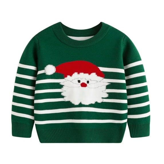 Little Boys Girls Kids Christmas Sweater Xmas Holiday Party Crewneck Knit Cute Pullover Tops 5 Years-6 Years