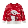 thumbnail image 1 of Little Boys Girls Kids Christmas Sweater Xmas Holiday Party Crewneck Knit Cute Pullover Tops 6 Years-7 Years, 1 of 7