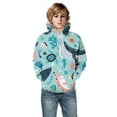 thumbnail image 1 of Little Boys Girls Kids Hooded Unisex Sweatshirt 3D Ocean Animals Printed Pullover Hoodie For Girls Boys With Pocket 7-8T, 1 of 3