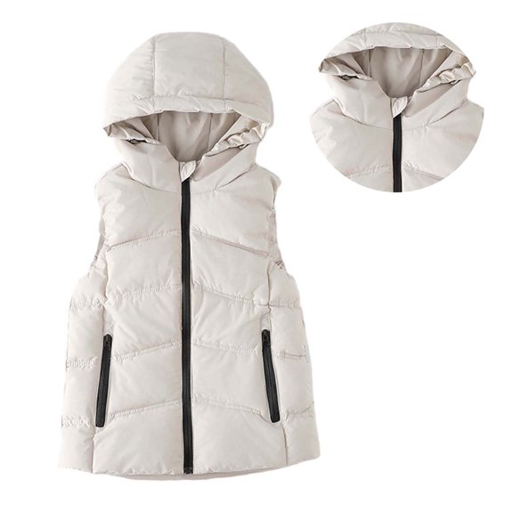 Little Boys Girls Puffer Vest Boys Vest Baby Hoodie Vest Zipper Windproof Jacket Outwear Winter Outfits for Boys 8-9 Years