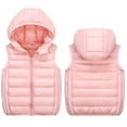 thumbnail image 1 of Little Boys Girls Puffer Vest Boys Vest Cute Hoodie Vest Sleeveless Windproof Down Jacket Winter Down Vest for Boys 5-6 Years, 1 of 7