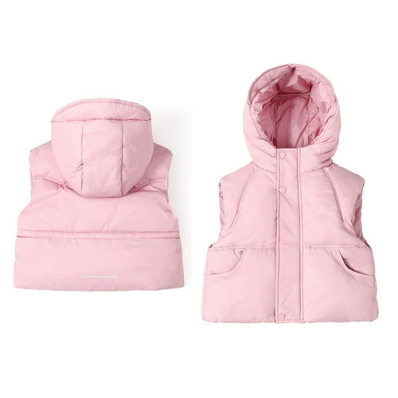 Little Boys Girls Puffer Vest Boys Winter Vest Cute Hooded Jackets Zipper Up Down Coats Toddler Puffer Jacket for Toddler 18-24 Months