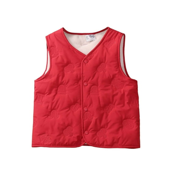 Little Boys Girls Puffer Vest Boys Winter Vest Light Weight Down Vest with Button Down Cute Jackets Sleeveless Child Down Jacket 5-6 Years