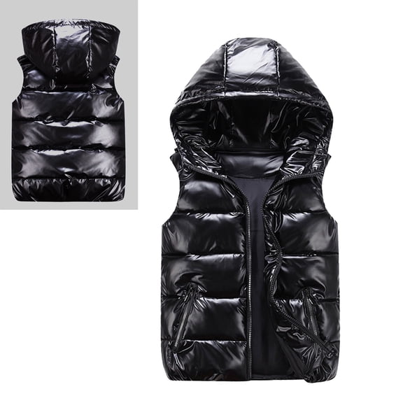 Little Boys Girls Puffer Vest Girls Vest Cute Jackets Thicken Windproof Zipper Warm Outwear Kids Winter Jacket for Boys 3-4 Years