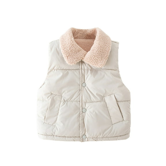 Little Boys Girls Puffer Vest Kids Girls Winter Vest Light Weight Down Vest with Button Down Cute Vest Sleeveless Kids Winter Jacket 4-5 Years