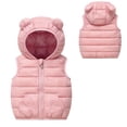 thumbnail image 1 of Little Boys Girls Puffer Vest Kids Winter Vest Baby Hoodie Vest with Bear Ear Sleeveless Windproof Down Jacket Child Puffer Jacket for Girls 5-6 Years, 1 of 9