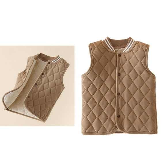 Little Boys Girls Puffer Vest Kids Winter Vest Lightweight Water-Resistant Button Down Puffer Jacket Sleeveless Kids Winter Jacket 5-6 Years