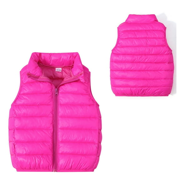 Little Boys Girls Puffer Vest Kids Winter Vest Stand Collar Lightweight Water-Resistant Zip Up Cute Jackets with Sleeveless Winter Clothes 5-6 Years