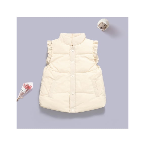 Little Boys Girls Puffer Vest Toddler Boys Girls Winter Vest Lightweight Water-Resistant Button Down Cute Jackets Sleeveless Warm Outerwear 18-24 Months
