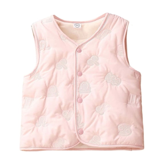 Little Boys Girls Puffer Vest Toddler Boys Girls Winter Vest Lightweight Water-Resistant Button Down Windproof Down Jacket Sleeveless Warm Outerwear 12-18 Months