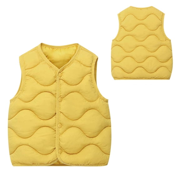 Little Boys Girls Puffer Vest Toddler Boys Winter Vest Light Weight Down Vest with Button Down Cute Vest Sleeveless Winter Down Vest 12-18 Months