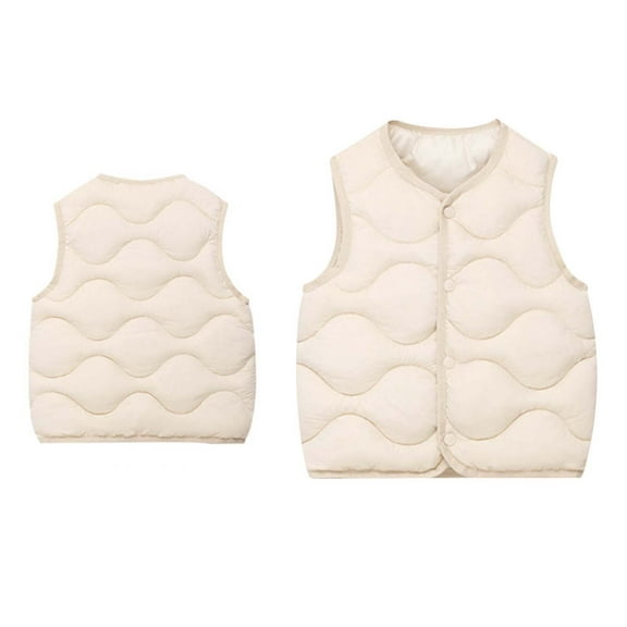 Little Boys Girls Puffer Vest Toddler Winter Vest Light Weight Down Vest with Button Down Windproof Down Jacket Sleeveless Girls' Fashion 12-18 Months