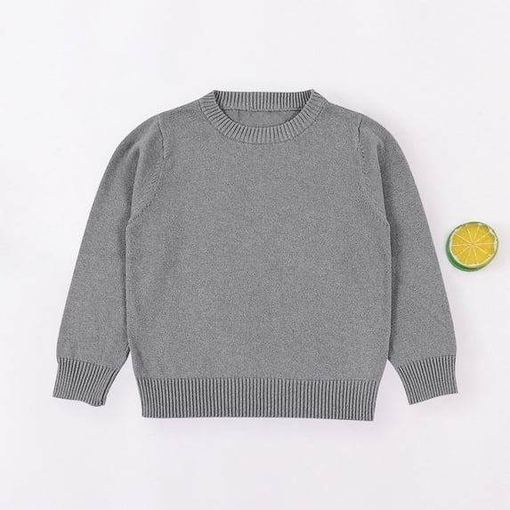 Little Boys & Girls Pullover Sweaters Size 1-8 Long Sleeve Crewneck Tops Toddlers Kids Casual Solid Color Basic Warm Going Out Loungewear Sweater