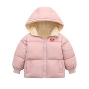 ESHO Little Boys Girls Winter Fleece Hooded Jackets Coats Toddler Zipper Tops Snow Clothes 1-6Y
