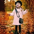thumbnail image 1 of Little Boys Girls Wool Winter Coat Cloak Button Jacket Long Sleeve Trench Coat Peacoat with Pockets Fall Winter Outfit Outwear for Toddler Kids Boys Girls 5-6 Years, 1 of 9