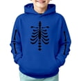 thumbnail image 1 of Little Boys Halloween Hoodies Skeleton Print Pullover Sweat Long Sleeve Outfit Kids Summer Casual Tops Size 5-6T, 1 of 4