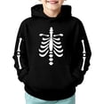thumbnail image 1 of Little Boys Halloween Hoodies Skeleton Print Pullover Sweat Long Sleeve Outfit Kids Summer Casual Tops Size 5-6T, 1 of 2
