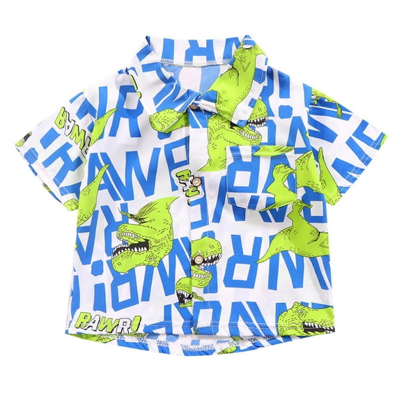 Little Boys Hawaii Beach Shirts Tropical Print Short Sleeve Button Down Shirt Summer Vacation Beach Shirts Lightweight Breathable Tops Kids Dailywear Outfits