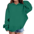 thumbnail image 1 of Little Boys Hoodies Sweatshirts Long Sleeve Pullover Solid Casual Outerwear Lined Hooded Sweater Clothes Dark Green Size 6-7T, 1 of 5
