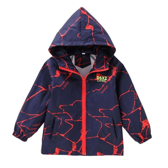 Little Boys Jacket Windproof Casual Coat Kids 4 15 Spring Fall Outerwear Jacket With Utility Clothes Red Size 6-7T