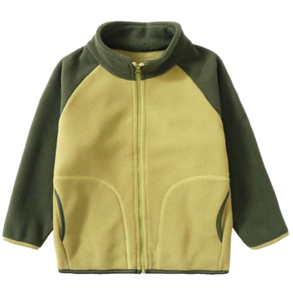 Little Boys Jackets Coat Zip Up Color Block Fleece Winter Thickened Windproof Coats Outwear Kids Size 7-8T