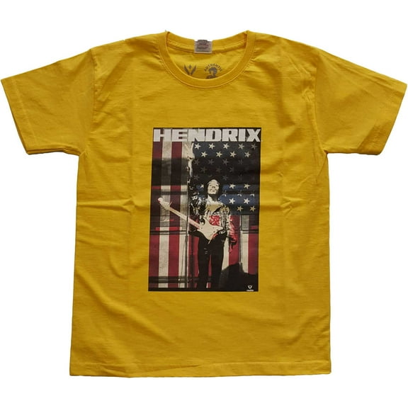 Little Boys' Jimi Hendrix Peace Flag Childrens T-shirt 12T Yellow