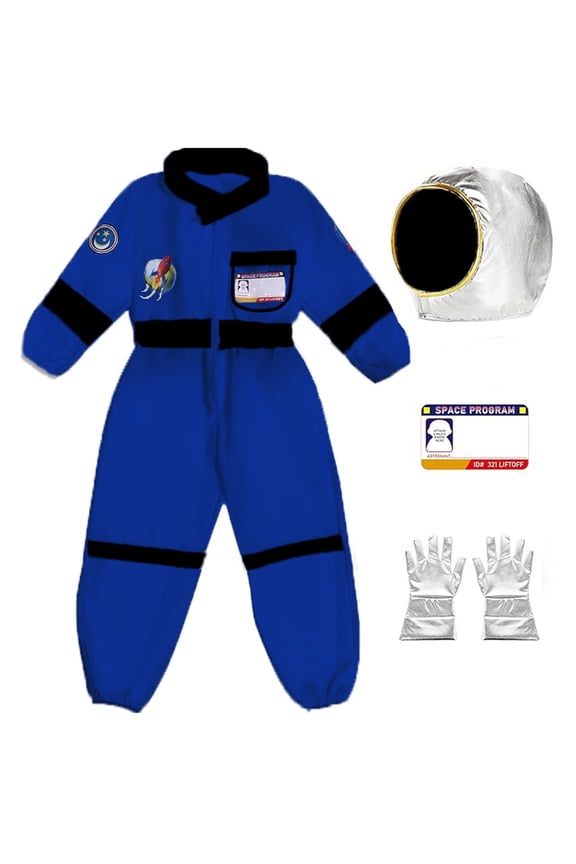 Little Boys Jumpsuit Children Space Suit Rolepaly Clothes Astronaut Gloves Holiday Party Cute Outfits Size 6-7T