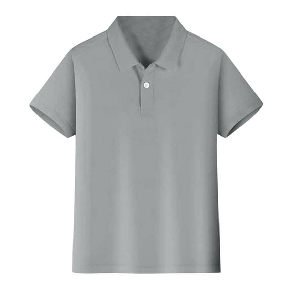 Little Boys Kids Boys Girls Short Sleeve Shirt Button Closure Comfortable & Soft Fabric Shirt 4t Toddler N Size 8 Undershirt Top Smalls T Toddler Christmas Tops Ice Boy Long Sleeved Gray 5-6 Years